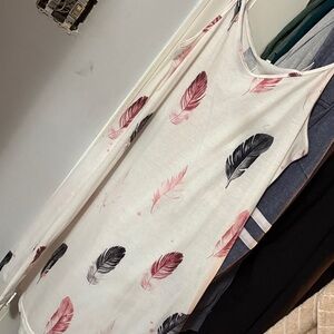 Feather Print Women's Knee Length Dress